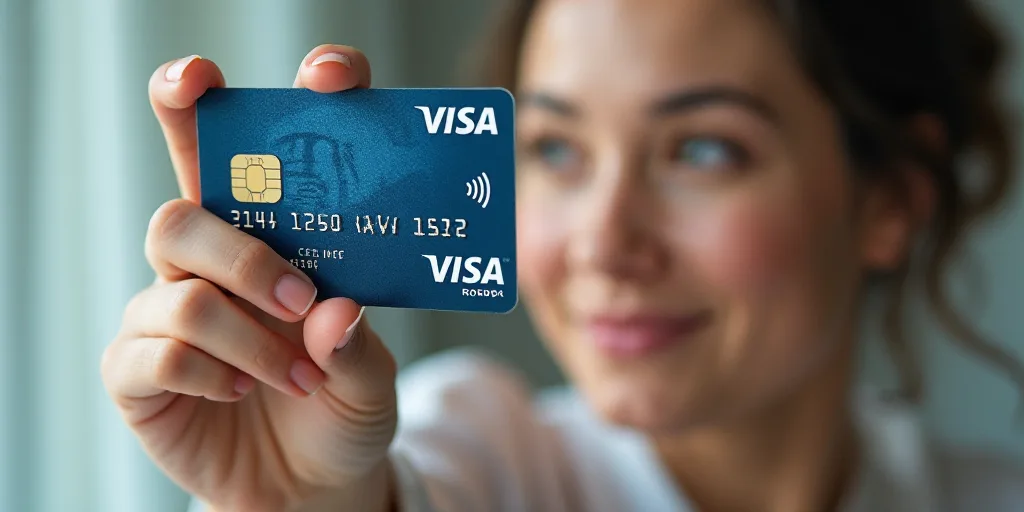a visa card with a woman's face on it and a visa card with a woman's face on it, Felix-Kelly, turnar