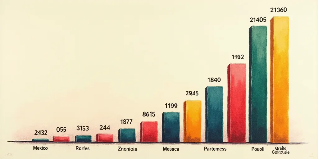a bar chart with numbers of mexican americans and mexican americans in different countries, includin