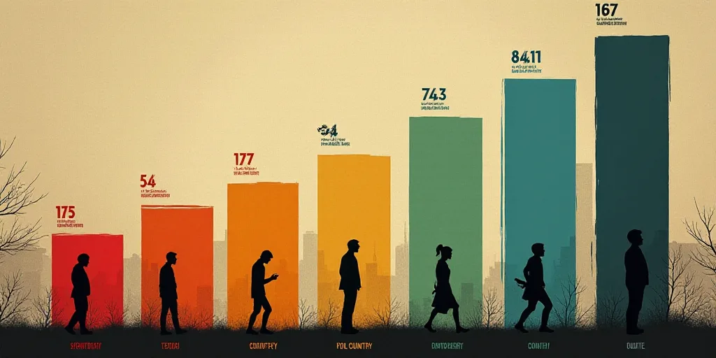 a bar graph with the number of people in each country and the number of people in the country with t