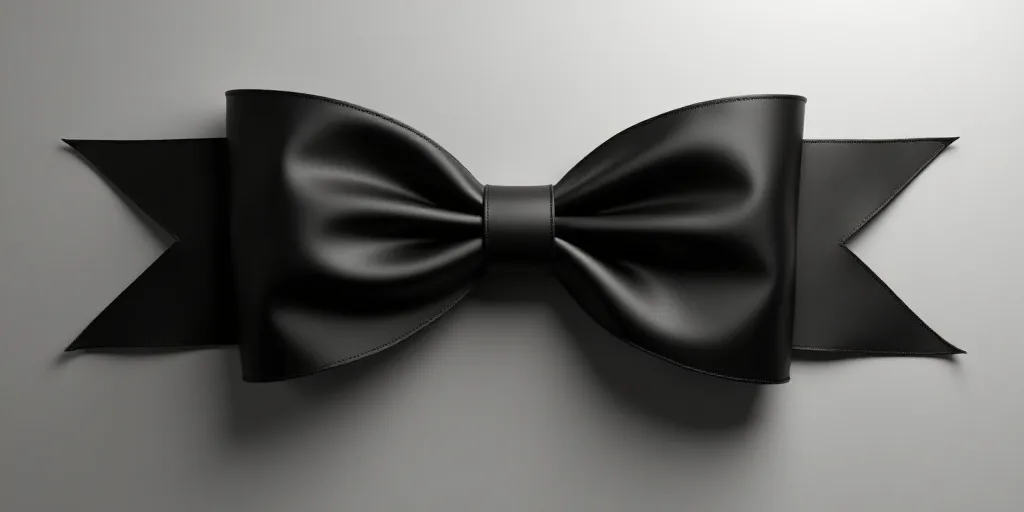 a black ribbon is shown on a gray background with a shadow of the ribbon in the middle of the image,