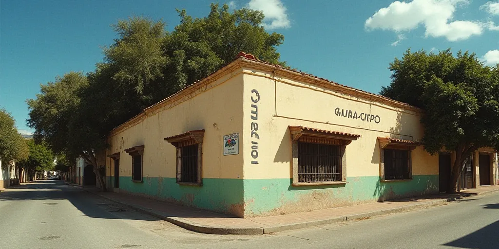 a building with a sign that says canacope on it's side and a tree in the background, Carpoforo Tenca