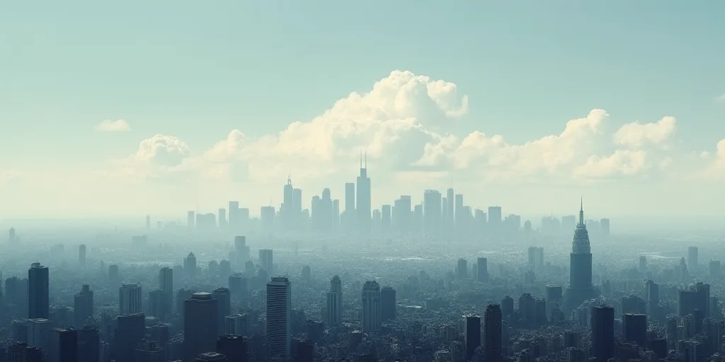 a city skyline with a lot of clouds in the sky and a few buildings in the distance with a few buildi