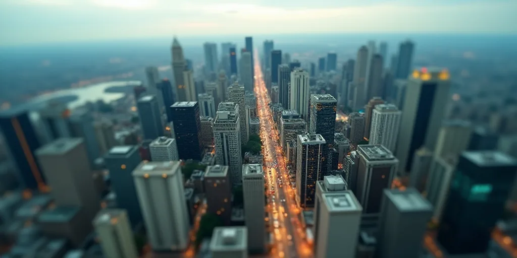 a city with a lot of tall buildings and a lot of traffic on it's sides and a lot of buildings on the