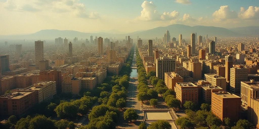 a city with a lot of tall buildings and a lot of trees in front of it and a lot of buildings, David