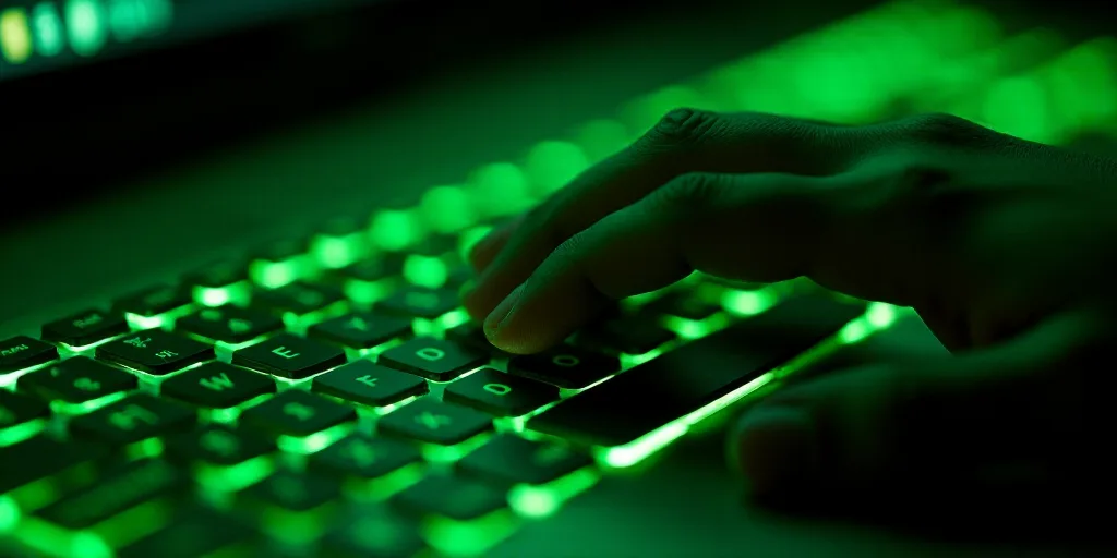 a close up of a hand on a computer keyboard with the word aviddia on it and a green and black backgr