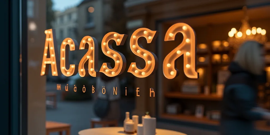 a logo for a company that sells accessories and accessories for sale in the store's storefront windo