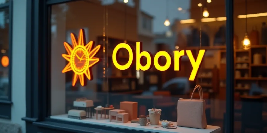 a logo for a company that sells accessories and accessories for sale in the store's storefront windo