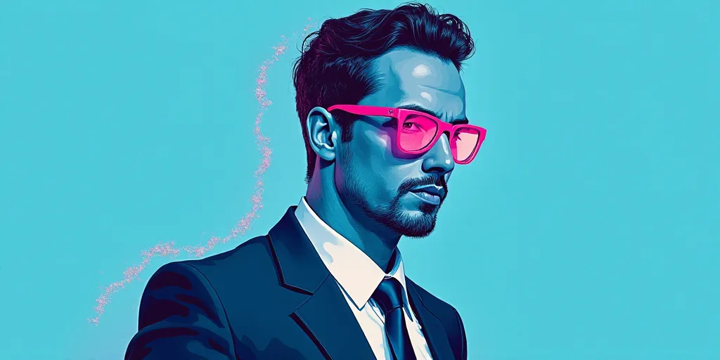 a man in a suit and glasses with a blue background and a quote from the author, fausto prettiin mund