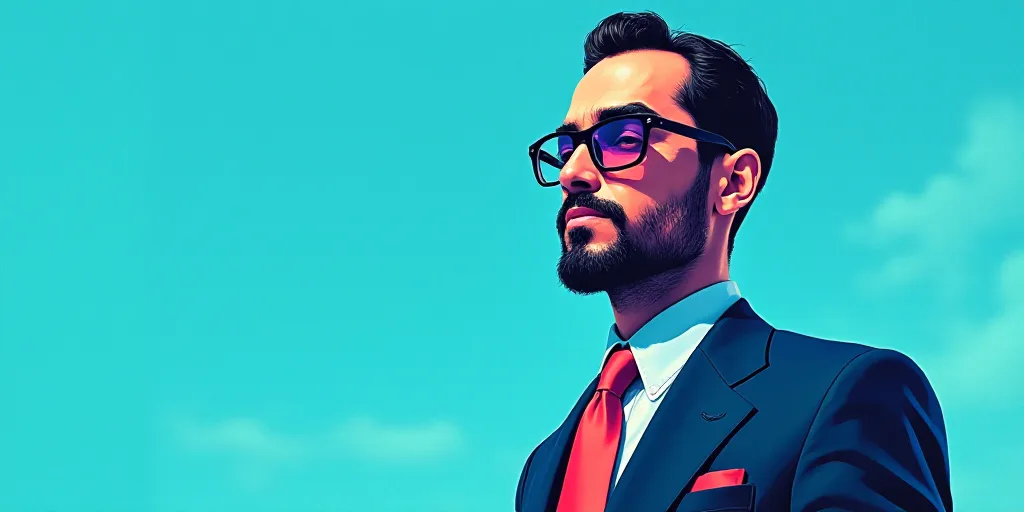 a man in a suit and glasses with a blue background and a quote from the author, fausto prettiin mund