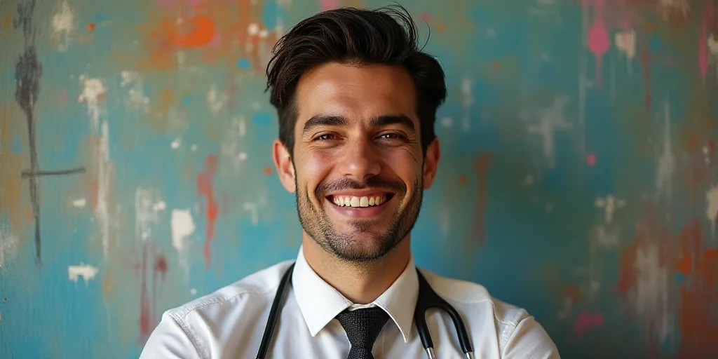 a man in a tie is smiling for the camera with a caption in spanish above him that reads, enrique cam