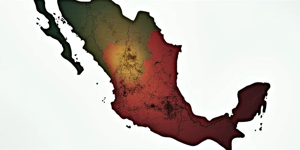 a map of mexico with the number of people in each country and the number of people in the country, A
