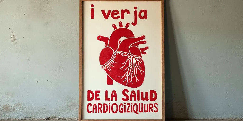 a poster with a message in spanish and english on it that says i verja de la salud cardiovascular, A