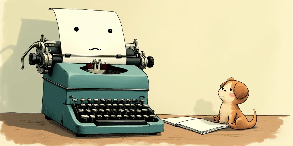 a typewriter with a face drawn on it and a caption for the words opinion and a question, Edward Otho
