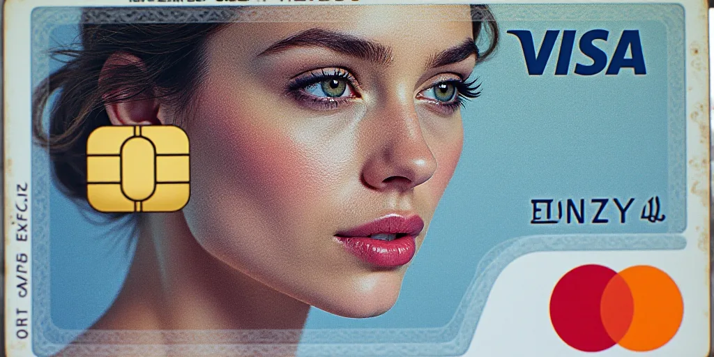 a visa card with a woman's face on it and a visa card with a woman's face on it, Felix-Kelly, turnar