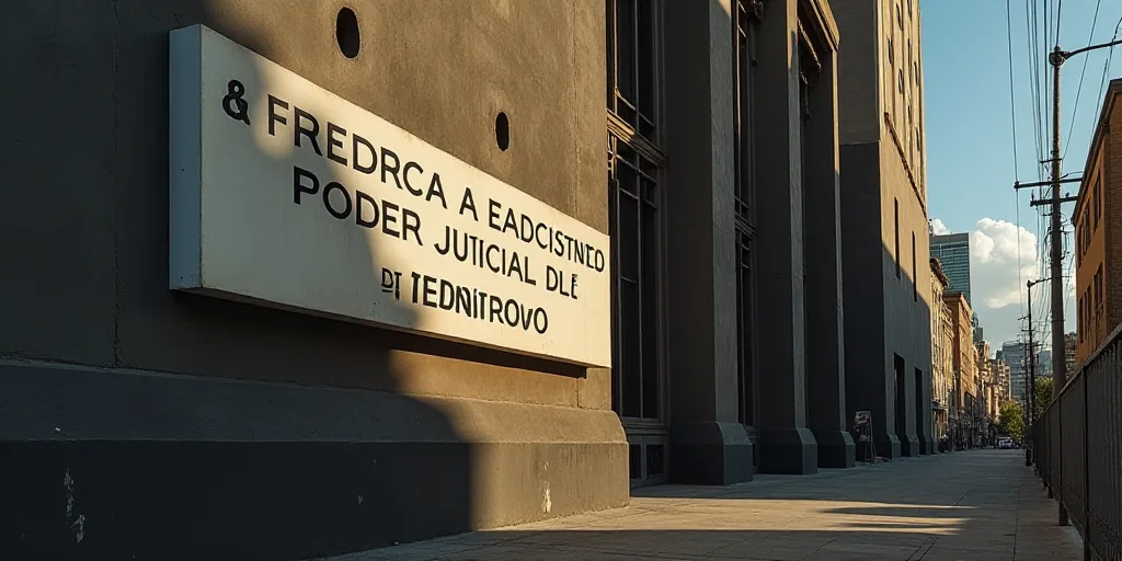 a building with a sign on the side of it that says poder judicial de la fedraation, Federico Uribe,