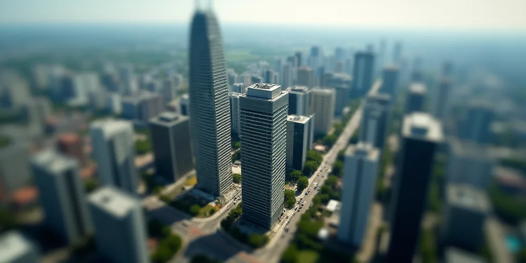 a city with a lot of tall buildings and a lot of traffic on it's sides and a lot of buildings on the