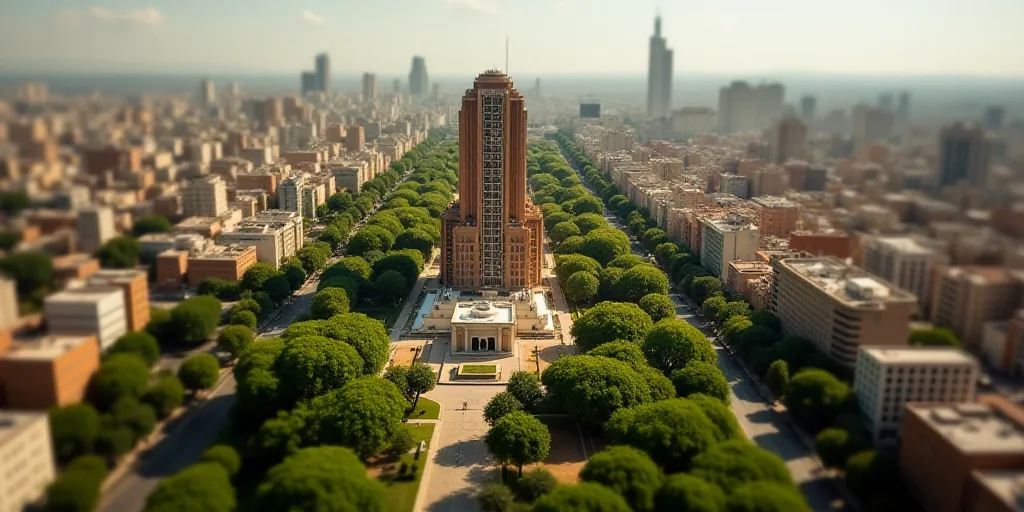 a city with a lot of tall buildings and a lot of trees in front of it and a lot of buildings, David