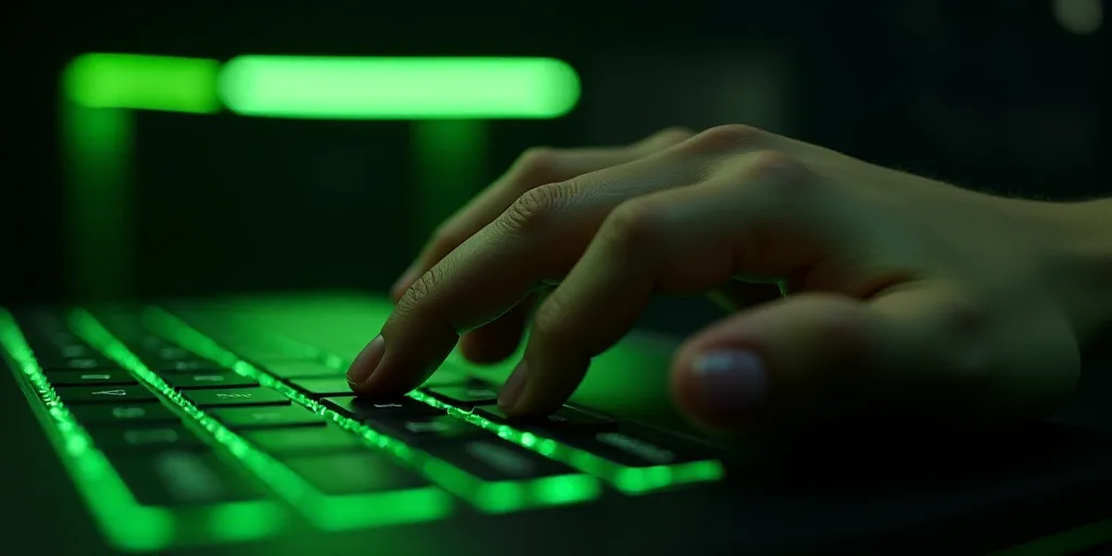 a close up of a hand on a computer keyboard with the word aviddia on it and a green and black backgr