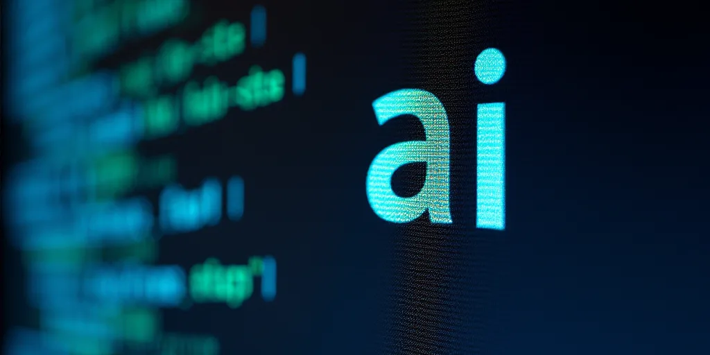 a close up of a logo on a computer screen with a blurry background of the word ai on it, Antoni Pitx