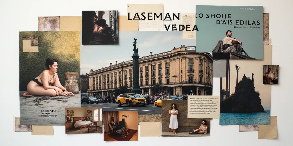 a collage of images with the words laseman en indicateres on them and a picture of a building, Diego