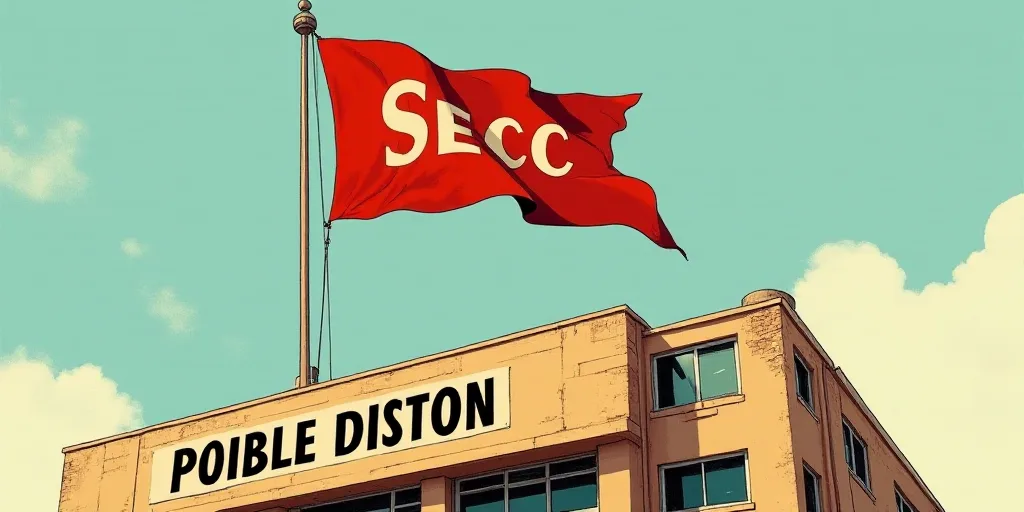 a flag flying in the wind on top of a building with a sign that says secc on it, David Alfaro Siquei