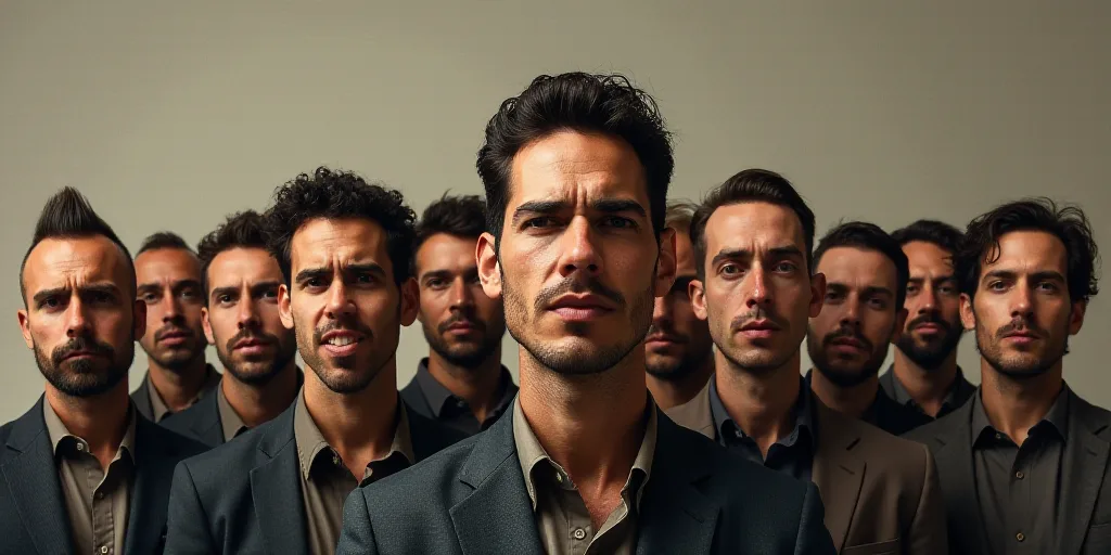 a group of men with different facial expressions on their faces and the words 14 orders de aprrensio