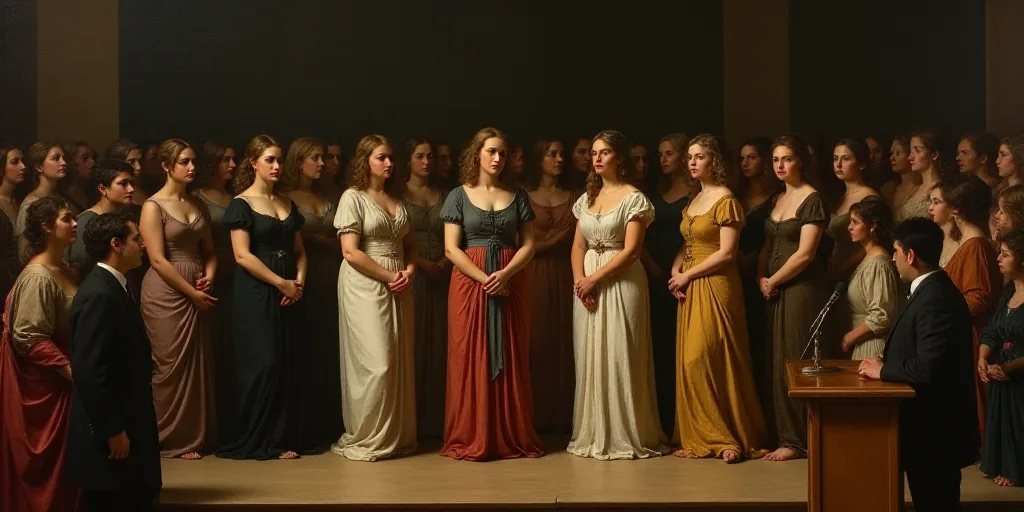 a group of women standing next to each other on a stage in front of a crowd of people in front of a
