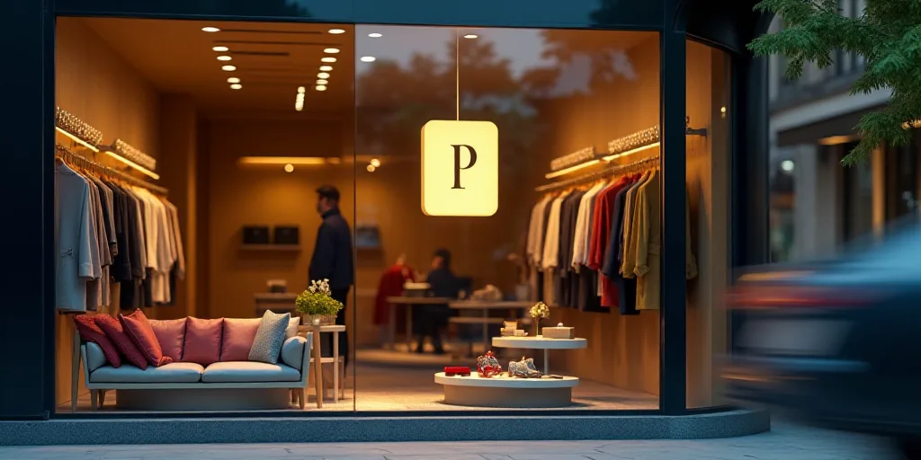a logo for a company that sells accessories and accessories for sale in the store's storefront windo