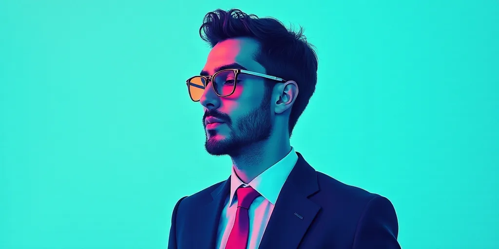 a man in a suit and glasses with a blue background and a quote from the author, fausto prettiin mund