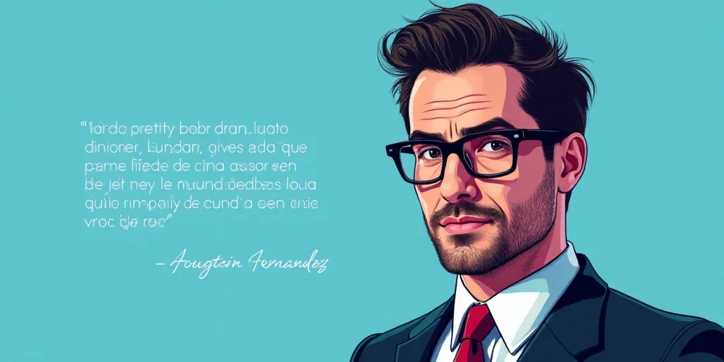 a man in a suit and glasses with a blue background and a quote from the author, fausto prettiin mund