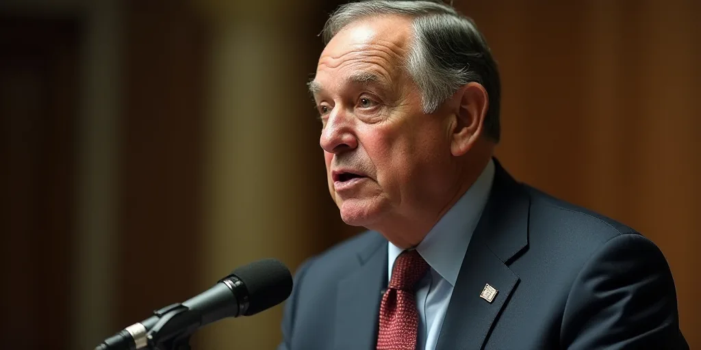 a man in a suit and tie speaking into a microphone with a serious look on his face and shoulders, Do
