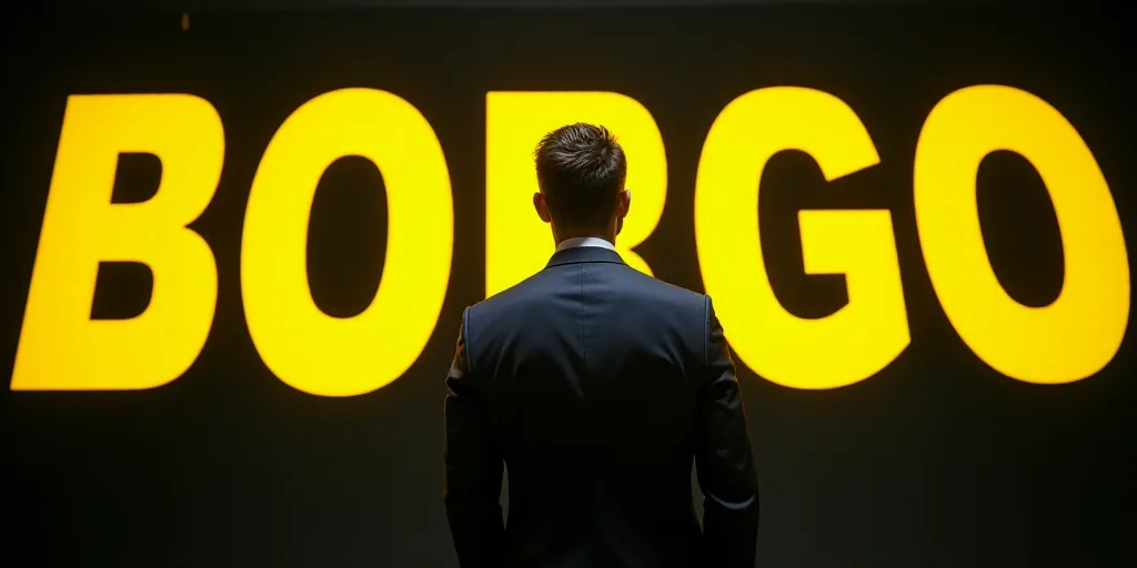 a man in a suit and tie standing in front of a yellow and black background with the words christian