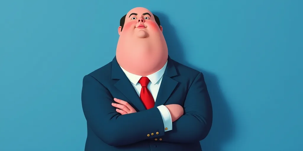 a man in a suit and tie with his arms crossed and his arms crossed, with a blue background, Fernando