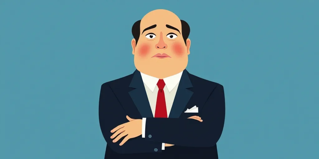 a man in a suit and tie with his arms crossed and his arms crossed, with a blue background, Fernando