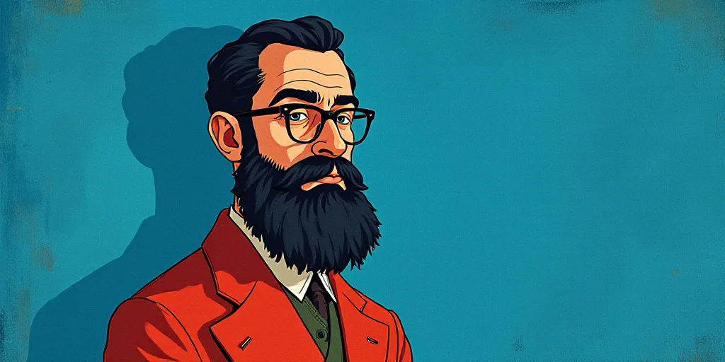 a man with a beard and glasses standing in front of a blue background with the words, el pasonista,