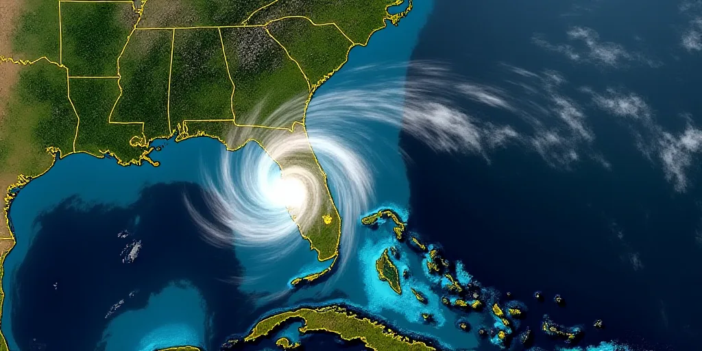 a map of the hurricane system showing the path of the storm to the coast of florida and the atlantic