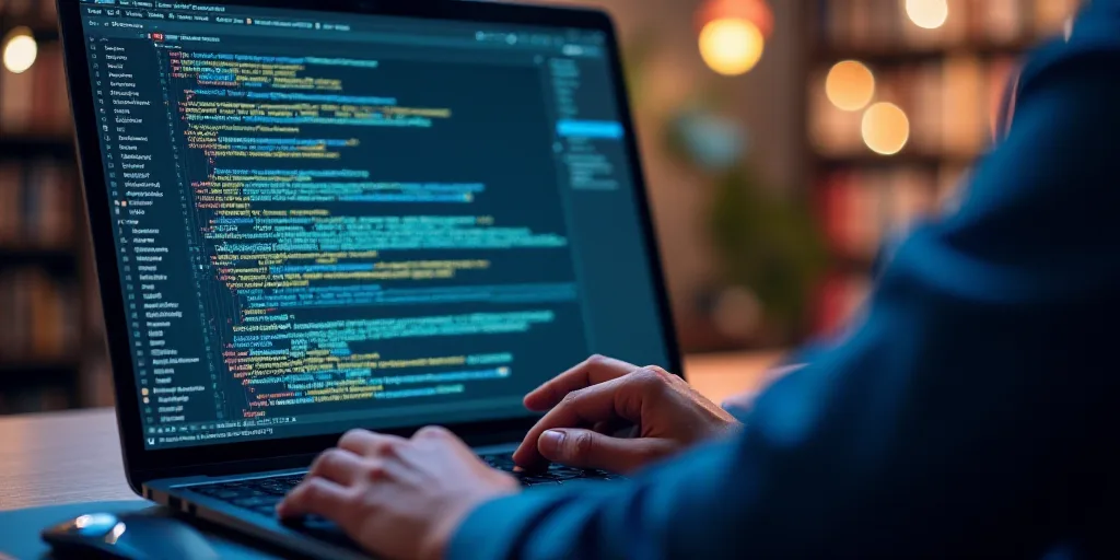 a person using a laptop computer with a mouse on their keyboard and a hand on the keyboard of the la