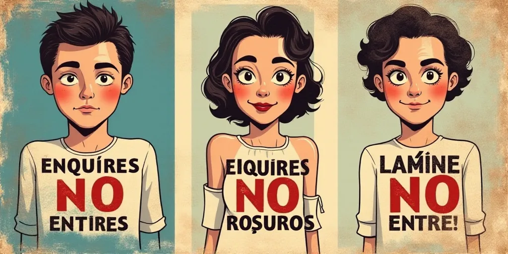 a poster with three different colors and a caption in spanish that says, no enquirers, no enquisites