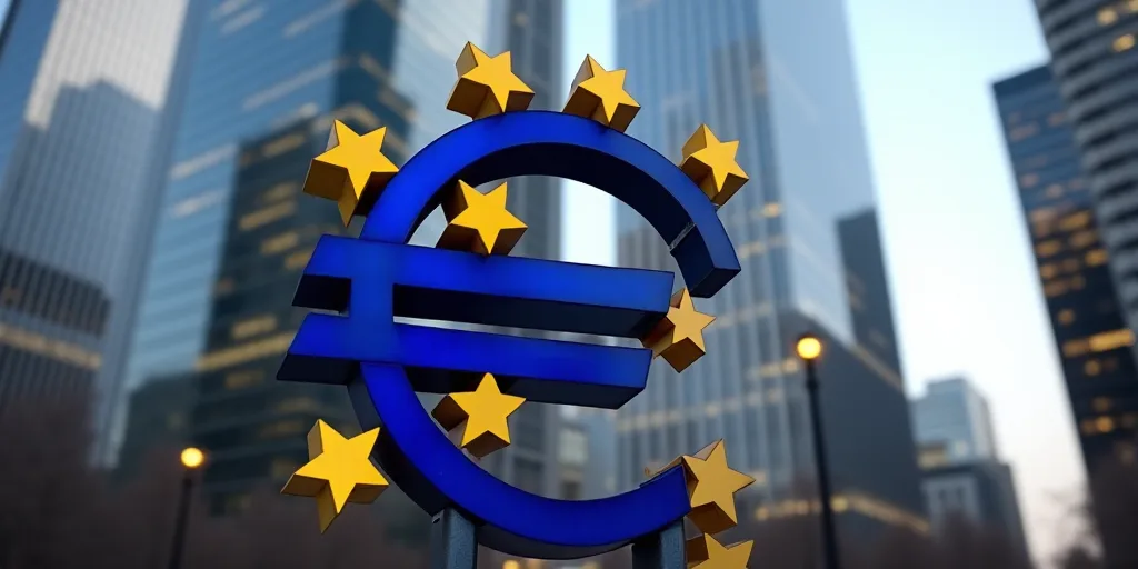 a sign for a european central bank in front of a building in the city of london, england, uk, Évari