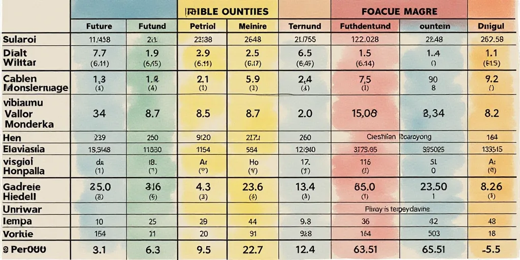 a table with numbers of people in different countries and numbers of people in different countries a