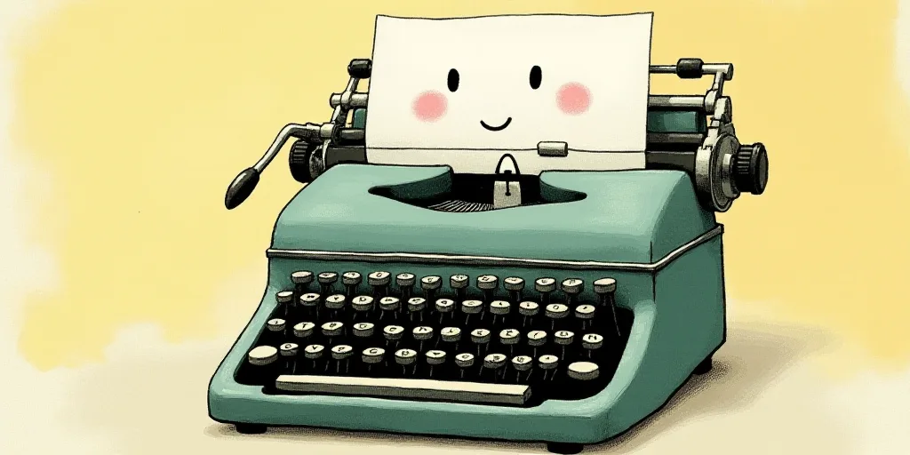 a typewriter with a face drawn on it and a caption for the words opinion and a question, Edward Otho