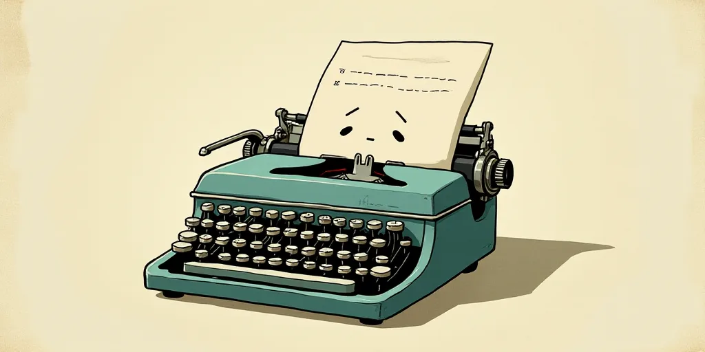 a typewriter with a face drawn on it and a caption for the words opinion and a question, Edward Otho