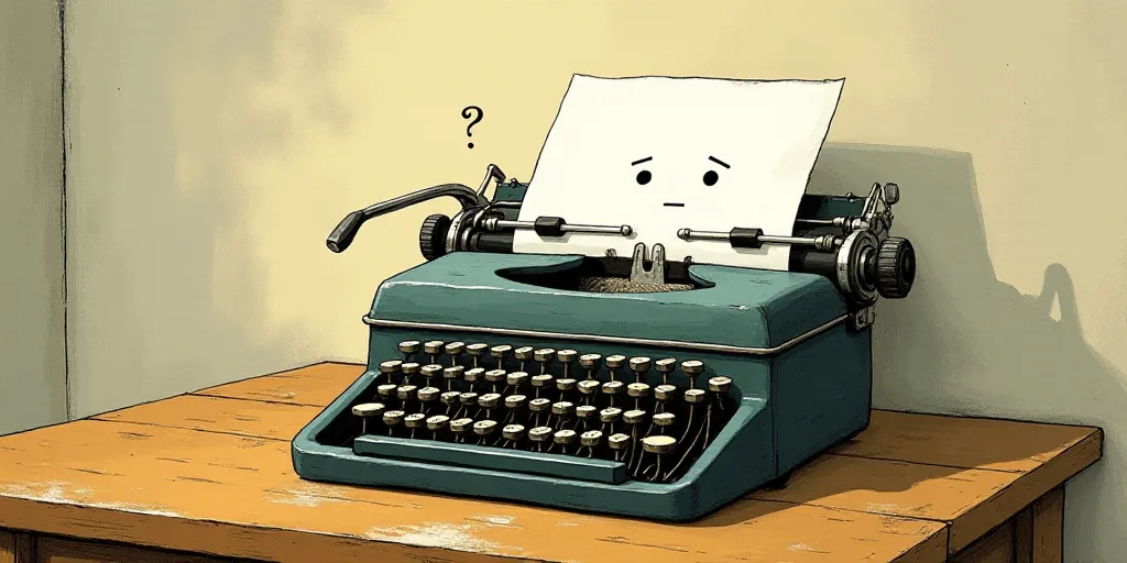 a typewriter with a face drawn on it and a caption for the words opinion and a question, Edward Otho