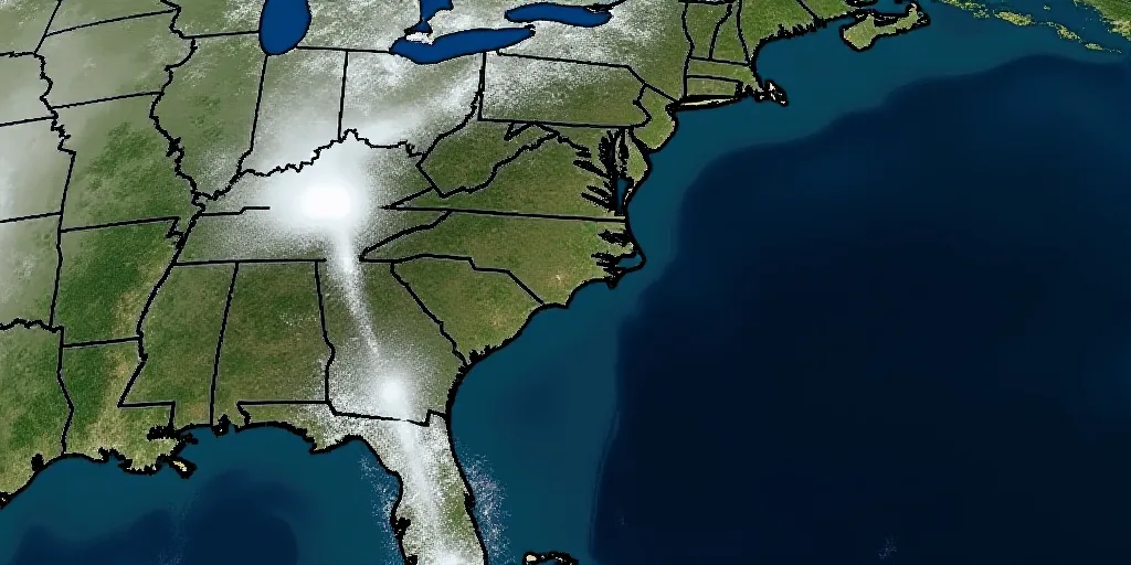 a weather map showing the path of a hurricane in the atlantic states of north carolina and the atlan