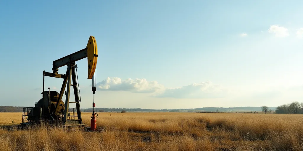 a well in a field with a sky background and a few clouds in the background, with a few clouds in the