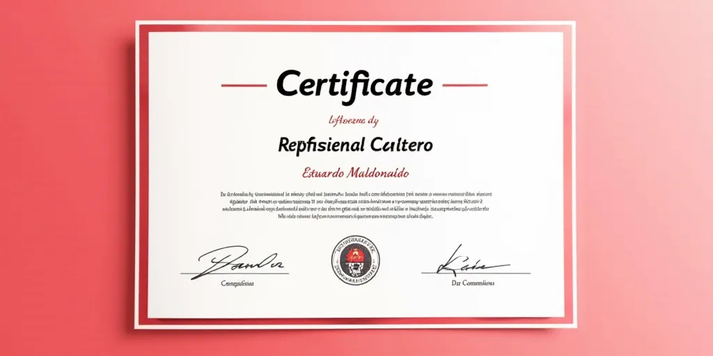 a certificate of a professional education in spanish and english language is shown in this image, it