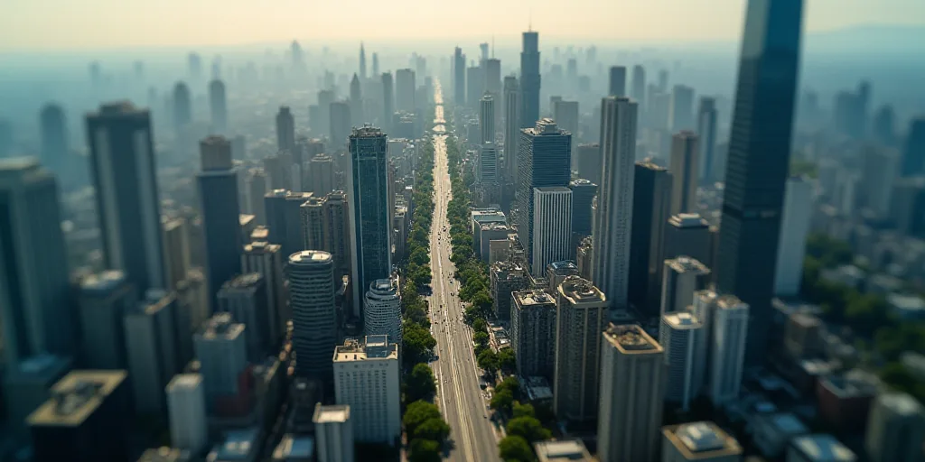 a city with a lot of tall buildings and a lot of traffic on it's sides and a lot of buildings on the