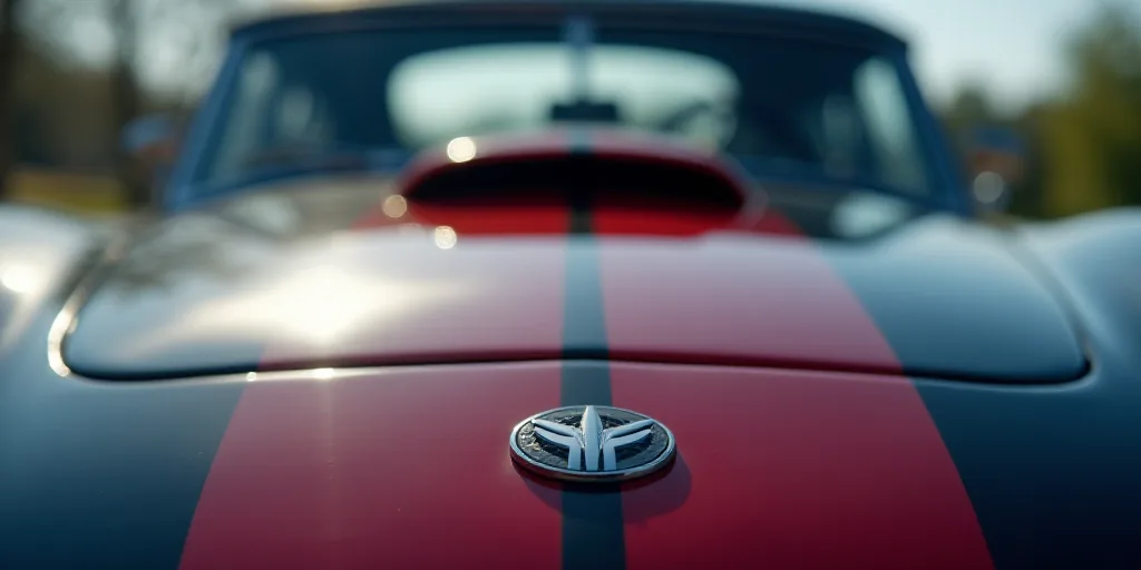 a close up of a car badge on a vehicle's hood or hood or hood or hood or hood, Ai-Mitsu, promotional