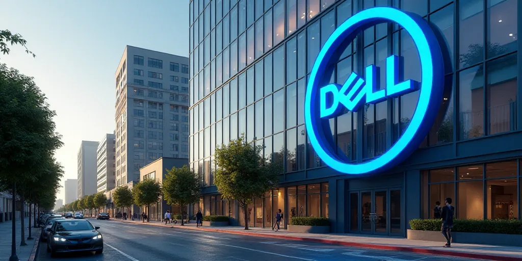 a dell sign is shown on the side of a building in a city area of los angeles, california, Carlos Tri