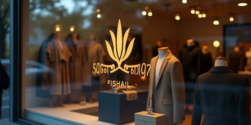 a logo for a company that sells accessories and accessories for sale in the store's storefront windo